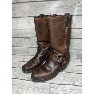 Frye 700 Buckle Harness Square Toe Moto Brown Boots Womens 7 .5 M